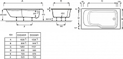 Jacob Delafon Акриловая ванна Bain-Douche Malice 170x90 R CE6D065R-00 – фотография-4